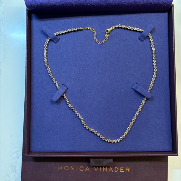 Monica Vinader Gold Vermeil Gemstone Essential Tennis Necklace - Picture 5 of 5
